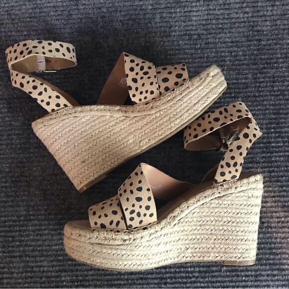 Dolce Vita Sandals Woman’s Size 9M Beige Suede Polka Dot Ankle Strap Espadrille - Picture 7 of 10